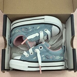Vans kids Floral Canvas Lace-Up Sneakers - Blue